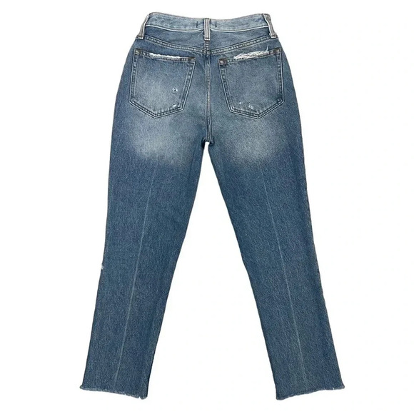 Abercrombie & fitch Mom Jeans High Waisted Distressed Frayed Denim Size 26/2 - Picture 2 of 6